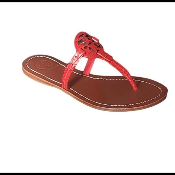 Tory Burch Shoes - Tory Burch Gabriel Flat Sandal, Croc Embossed